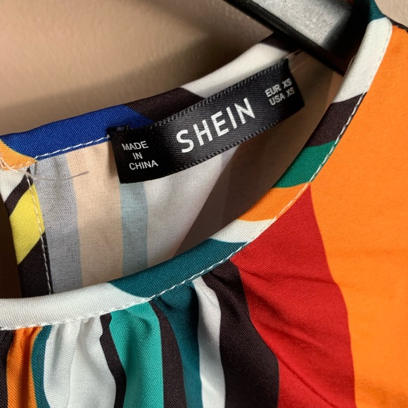 Shein Striped Ruffle Sleeve - Picture 2 of 3